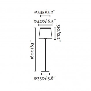 Lámpara de pie Savoy (Estructura blanca)