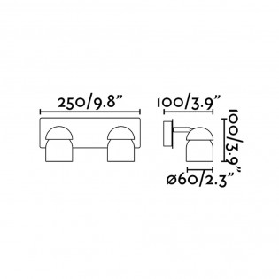 Aplique de pared Coco (2 luces)
