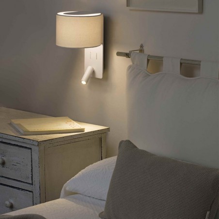 Aplique de pared Fold con lector LED (3W)