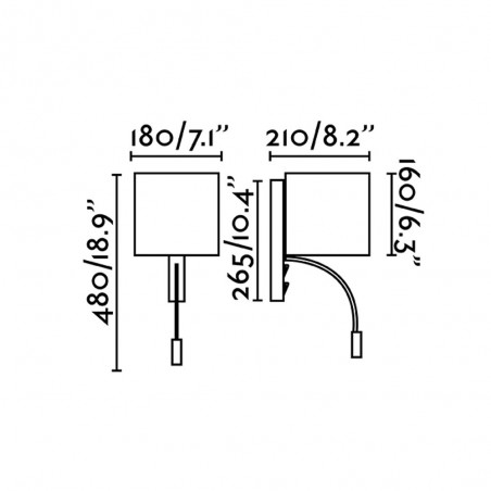 Wall Lamp Tira with LED reader (3W)