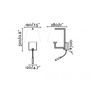 Aplique de pared con lector LED Frame