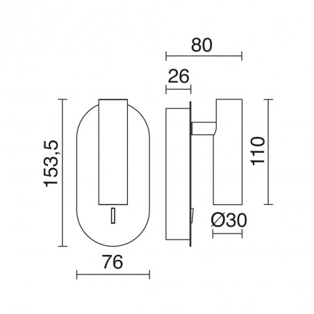 LED Reading Wall Lamp Dirk (3W)