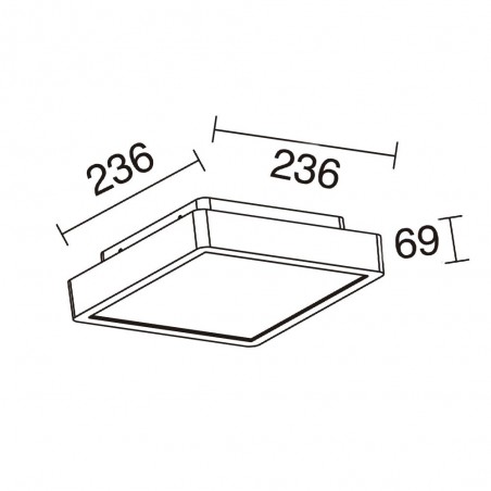 Plafón de techo LED Blera Square (16W)