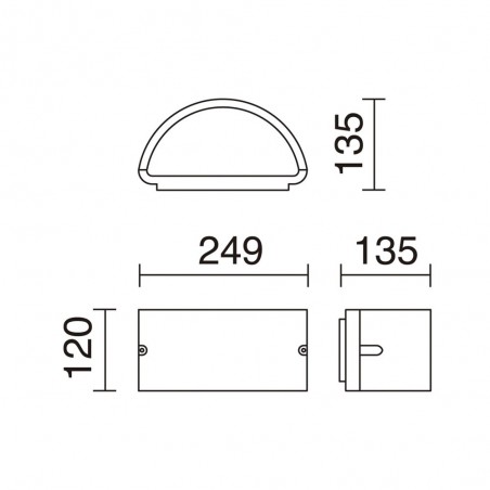 Aplique de pared para exterior Ciclon