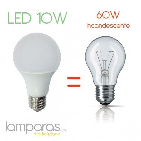 LED bulb 10W E27. Warm light.