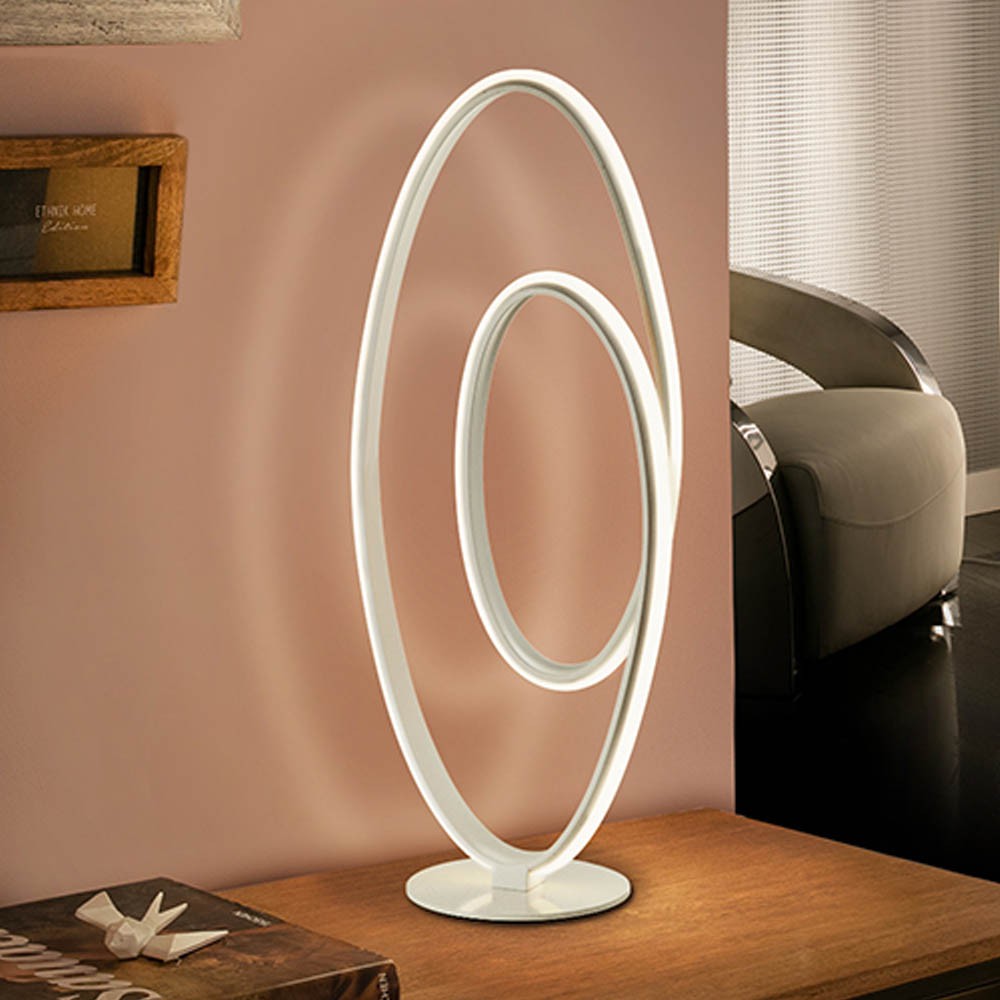 Modern Led Table Lamp Loop Schuller, Menton Led Infinity Table Lamp