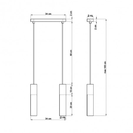 Ceiling Track Light Borgio (2 lights)