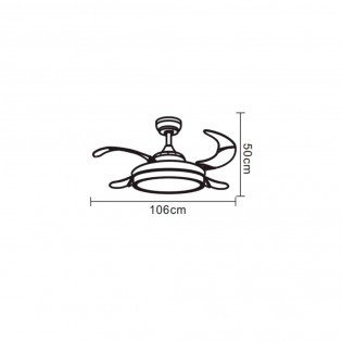 LED fan Invo with folding blades (36W)
