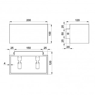 Aplique de pared Quad Maxi