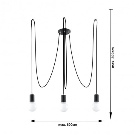 Lámpara colgante Edison (3 luces)