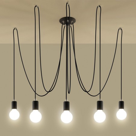 Lámpara colgante Edison (5 luces)