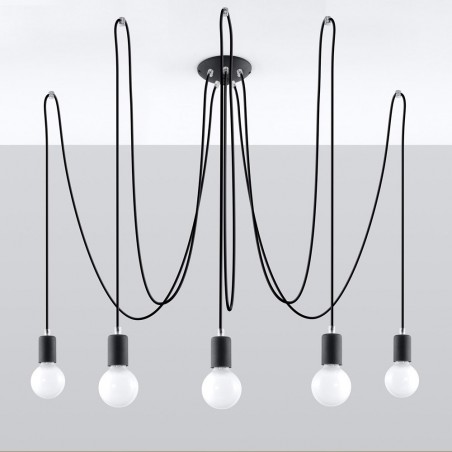 Lámpara colgante Edison (5 luces)