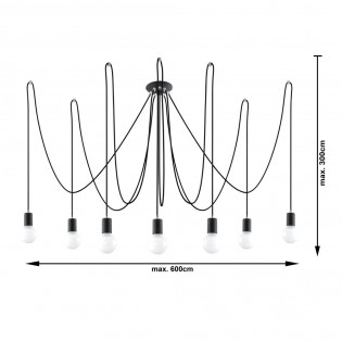 Lámpara colgante Edison (7 luces)