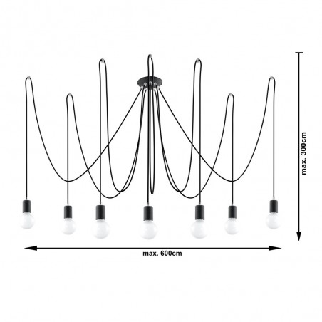 Lámpara colgante Edison (7 luces)