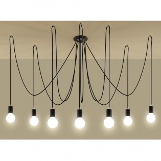 Lámpara colgante Edison (7 luces)