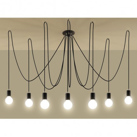 Lámpara colgante Edison (7 luces)