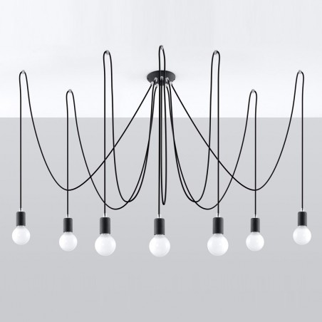 Lámpara colgante Edison (7 luces)