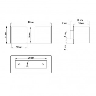 Aplique de pared Quad (2 luces)