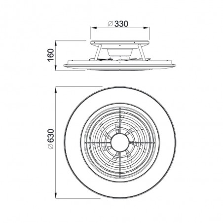 LED Ceiling Flush Fan Alisio (70W)