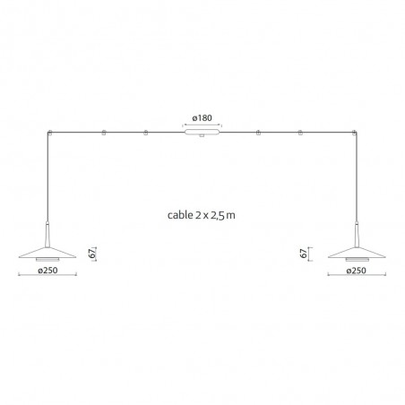 Lámpara de techo LED Orion (2x8W)