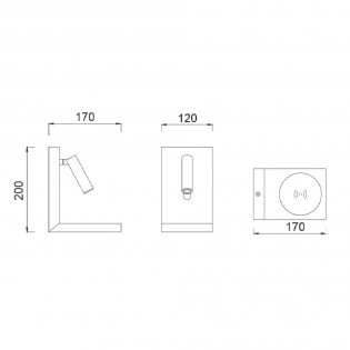 Aplique con lector LED Zanzibar (3W)