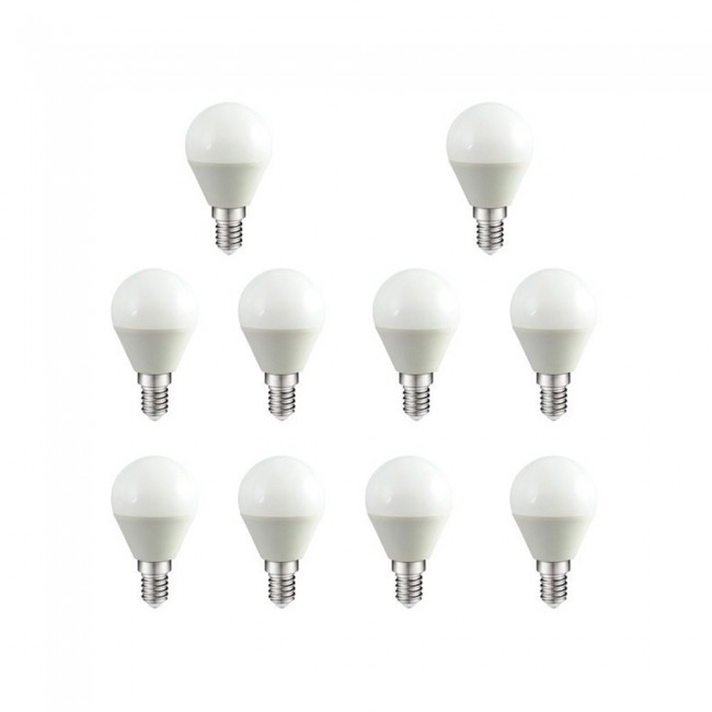 Pack 10 Bombillas LED EsfÃ©rica E14 (4W - 4200K)