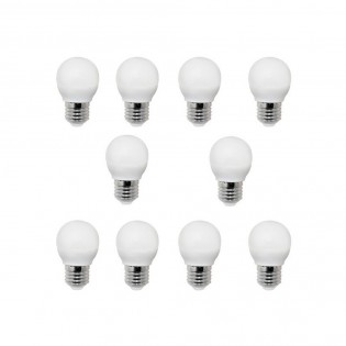 Pack 10 Bombillas LED EsfÃ©rica E27 (4W - 3000K)