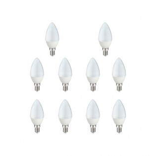Pack 10 bombillas LED Vela E14 (4W - 4200K)