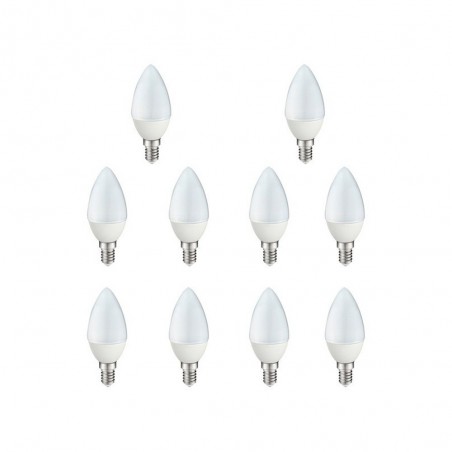 Pack 10 bombillas LED Vela E14 (4W - 4200K)