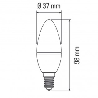 Bombilla LED Vela E14 (5.2W - 6000K)