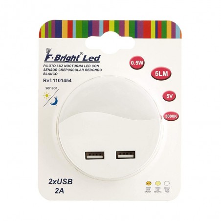 Quitamiedos LED Crepuscular Redondo (0,5W)
