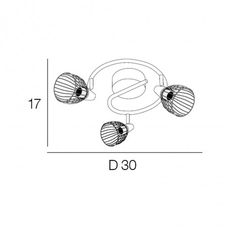 Ceiling Track Light Jaro (3 Lights)