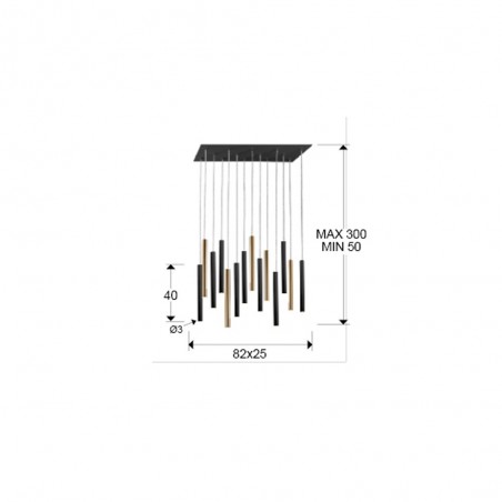 Lámpara de techo LED Varas (14x5W)