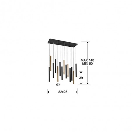 LED Ceiling Lamp Varas II (14x5W)