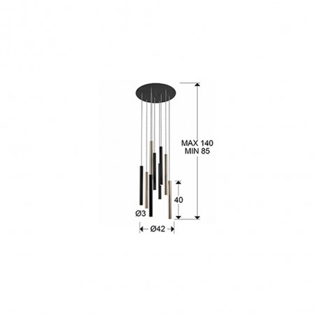 Lámpara de techo LED Varas (9x5W)