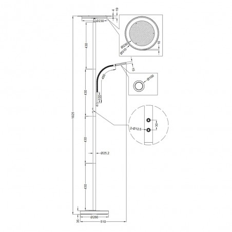 Lámpara de pie LED Ackbar (18W+4W)