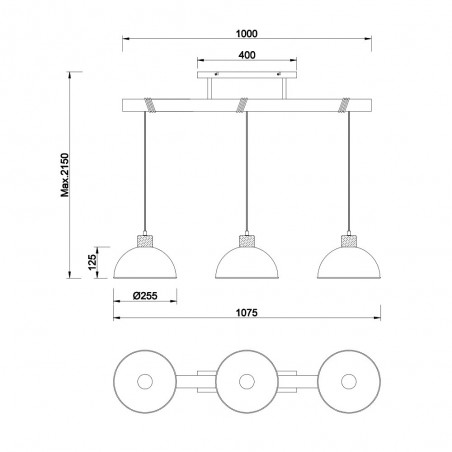 Pendant Track Light Delhi (3 lights)