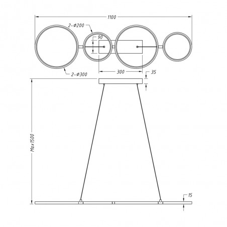 Lámpara colgante LED Rondo (37W)
