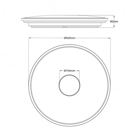 Dimmable LED Flush Light Shogun (21,50W)