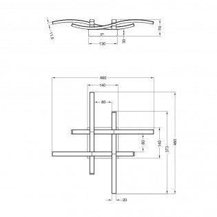 Plafón de techo LED Route (20W)