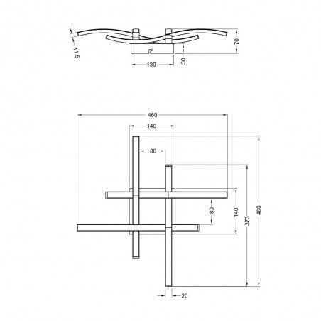 Plafón de techo LED Route (20W)