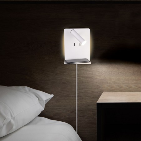 LED wall lamp with shelf & USB Element (3W)