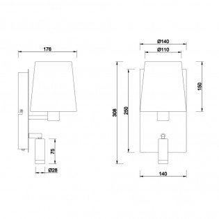 Aplique con lector LED Marriot (3,1W)
