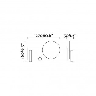 Aplique LED con lector Klee Derecho (10W+3W)