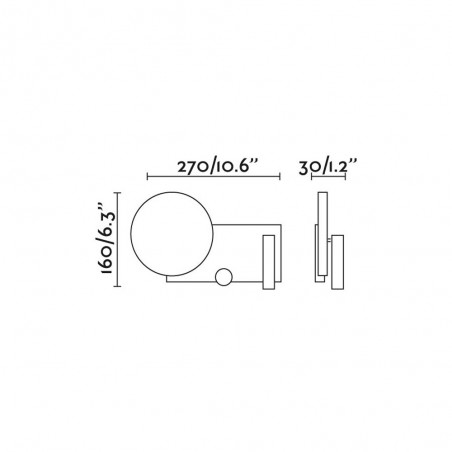 LED wall lamp with reader Klee Left (10+3W)