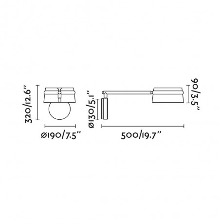 Aplique de pared LED articulado Loop (6W)