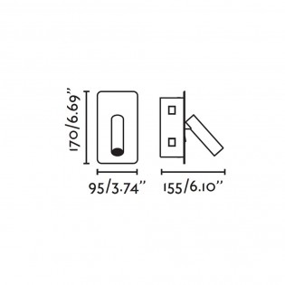 Aplique empotrable con lector LED Suau (3W)