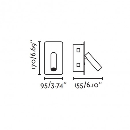 Aplique empotrable con lector LED Suau (3W)