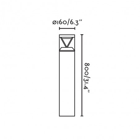 Exterior LED Pedestal Light Rush (20W)