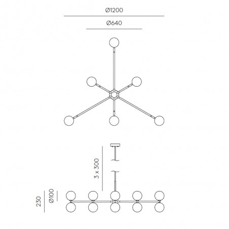 Ceiling Lamp Dalt (6 lights)